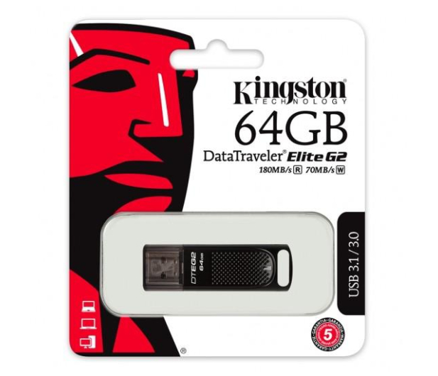 KINGSTON Data Traveler DT Elite G2 64GB metal 180/70MB/s (DTEG2/64GB) - 382043 - zdjęcie 3